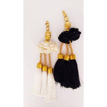 White Tassels With Pearl and Beads Embellishments Indian Tassels Wedding Bridal Latkan, Ethnic Tassels, Indian Latkan